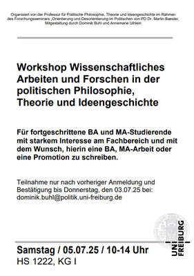 Workshop Wissenschaftliches Arbeiten